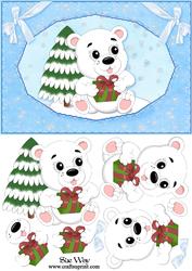 Polar Bear in the Snow Decoupage