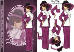 Lady in Burgundy Fashion Reflections Decoupage