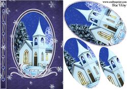 Christmas Church Snow Scene