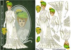 Lady in Victorian Summer Gown Fashion Reflections Decoupage