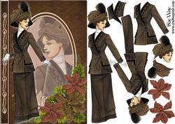 Edwardian Lady and Flowers Fashion Reflections Decoupage