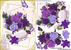 Flower Filled Teapot Card Front Decoupage