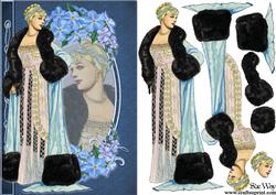 Victorian Gown and Furs Fashion Reflections Decoupage