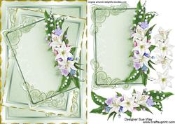Lily of the Valley Bouquet Card Front Topper and Decoupage