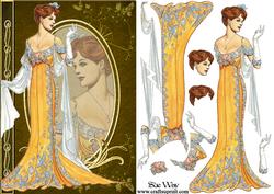 Art Nouveau Evening Gown Fashion Reflections Decoupage