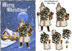 Vintage Father Christmas in the Snow