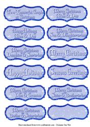 Christmas Snow Scene Couples Greeting Tags