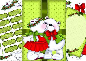 Christmas Kissing Couple Gift Box A4 Card Kit