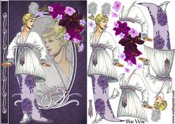 Violet Edwardian Ball Gown Fashion Reflections Decoupage
