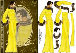 Lemon Fur Trimmed Gown Fashion Reflections Decoupage