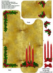 Christmas Candles Cutlery Wrap
