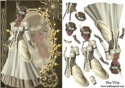 Steampunk Lady Fashion Reflections Decoupage