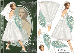 Fifties Bride Fashion Reflections Decoupage