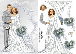 Vintage Wedding Day Card Front and Dcoupage