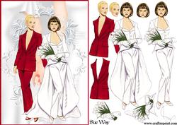 Bride and Bride Wedding Decoupage