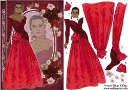 Ethnic Lady in Red Gown Fashion Reflections Card Front