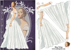 Elegant White Lace Gown Fashion Reflections Card Front