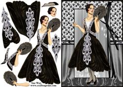 Image of cup397873_38 - Art Deco Lady in Black and Silver Jewels Decoupage