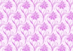 Pink Flowers with Swirly Leaves Backing Paper