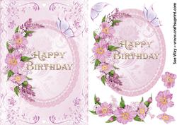 Happy Birthday Flowers and Butterfly