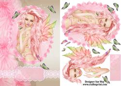 Butterfly Fairy in the Pink Card Front