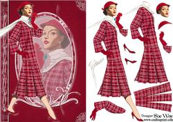 Stylish Retro Red Check Suit Fashion Reflections