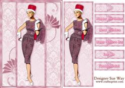 Retro Chic Panel Bookmark Card Front and Tags
