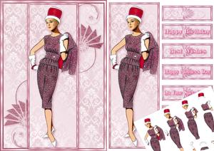 Retro Chic Panel Bookmark Card Front Mini Kit
