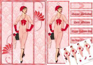 Audrey Hepburn Inspired Fashion Panel Bookmark Card Mini Kit