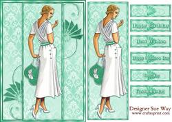 Art Deco Holiday Fashion Panel Bookmark Card