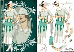 Art Deco Summer Frock Fashion Reflections Decoupage