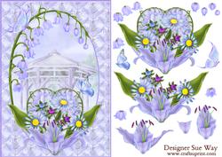 Beautiful Lavender Flowers Card Front and Decoupage