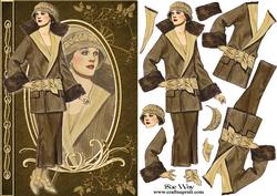 Art Deco Walking Suit Fashion Reflections Decoupage
