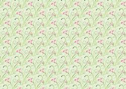 Swirly Flowers on Silk Backing Paper
