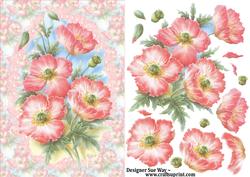 Pink Poppy Card Front and Decoupage
