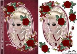 Rose Beauty Cameo Card Front and Topper