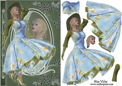 1950's Summer Day Fashion Reflections Decoupage