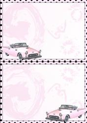 Pink Retro Car Horizontal Insert