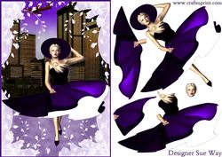 Escape from the City Fashion Lady Decoupage