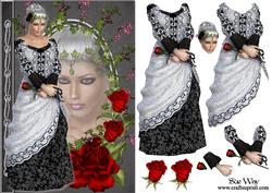 Medeivel Rose Lady Fashion Reflections Decoupage