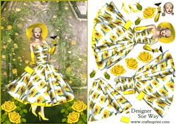 1950's Lady Garden Party Decoupage