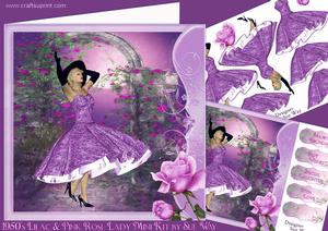 1950's Lilac and Pink Rose Lady Mini Kit