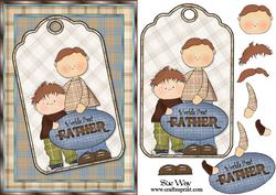 Worlds Best Father Card Front, Topper and Decoupage