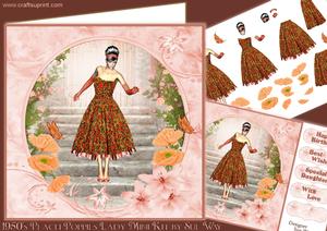 1950's Peach Poppies Lady Mini Kit