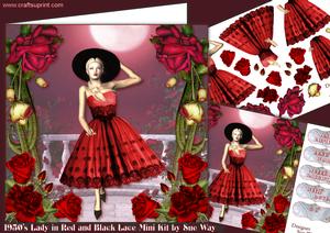 1950's Lady in Red & Black Lace Mini Kit