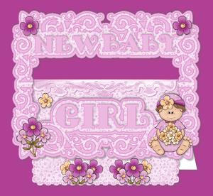 New Baby Girl Buckle Card Mini Kit