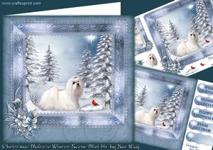 Christmas Maltese Dog Winter Scene Mini Kit