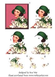 Art Deco Lady Decoupage
