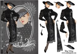Glitter Waterfall Dress Fashion Reflections Decoupage