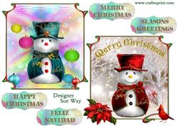 Sparkling Snowmen Toppers and Tags
